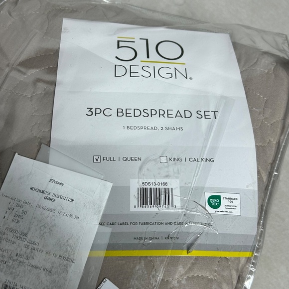 BRAND NEW 510 Design 3-Piece Taupe Quilted Bedspread Set – Full/Queen - Picture 5 of 5